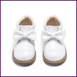 Vintage Leather Embroidered Toddler Girls Boots Mid Calf Water Resistant